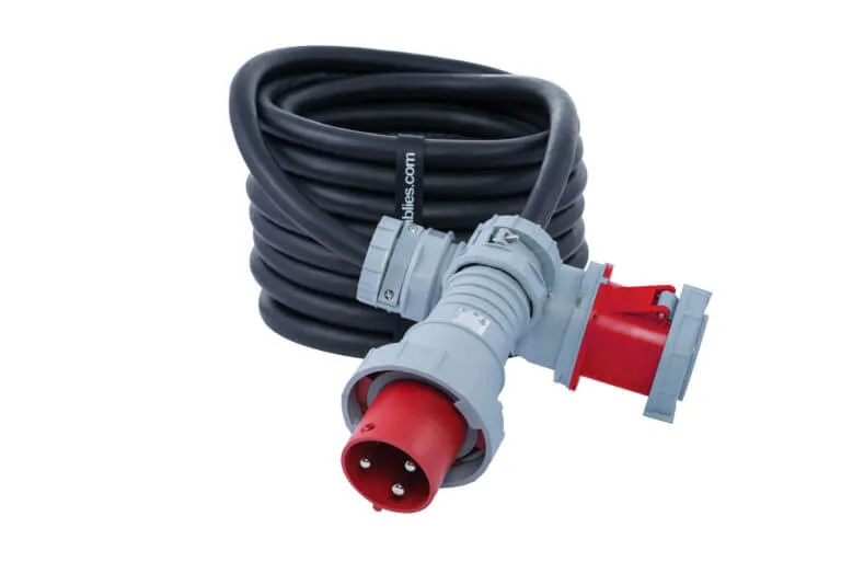 Electrical cable with pin and sleeve connectors installed